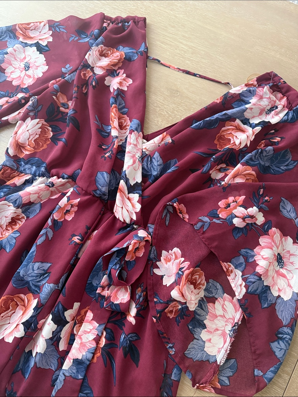 Flutter Sleeve Chiffon Romper | XL